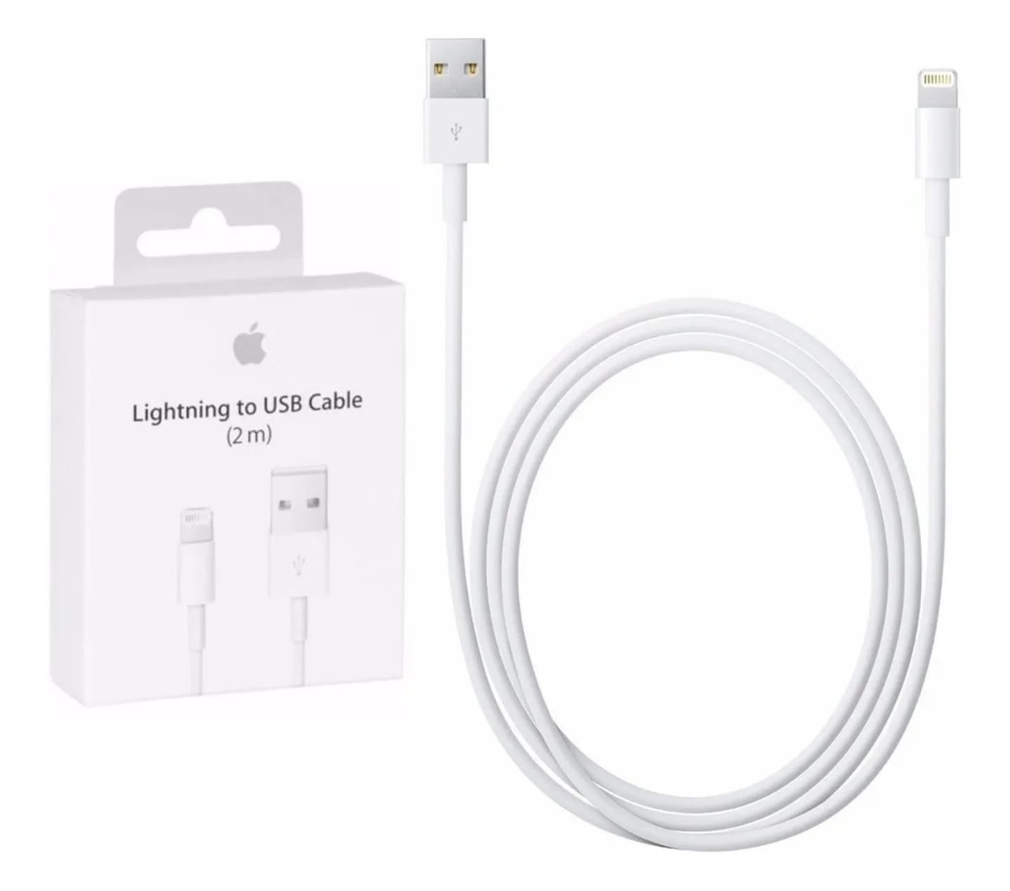 Cable iPhone Lightning a USB 2 Metros Blanco