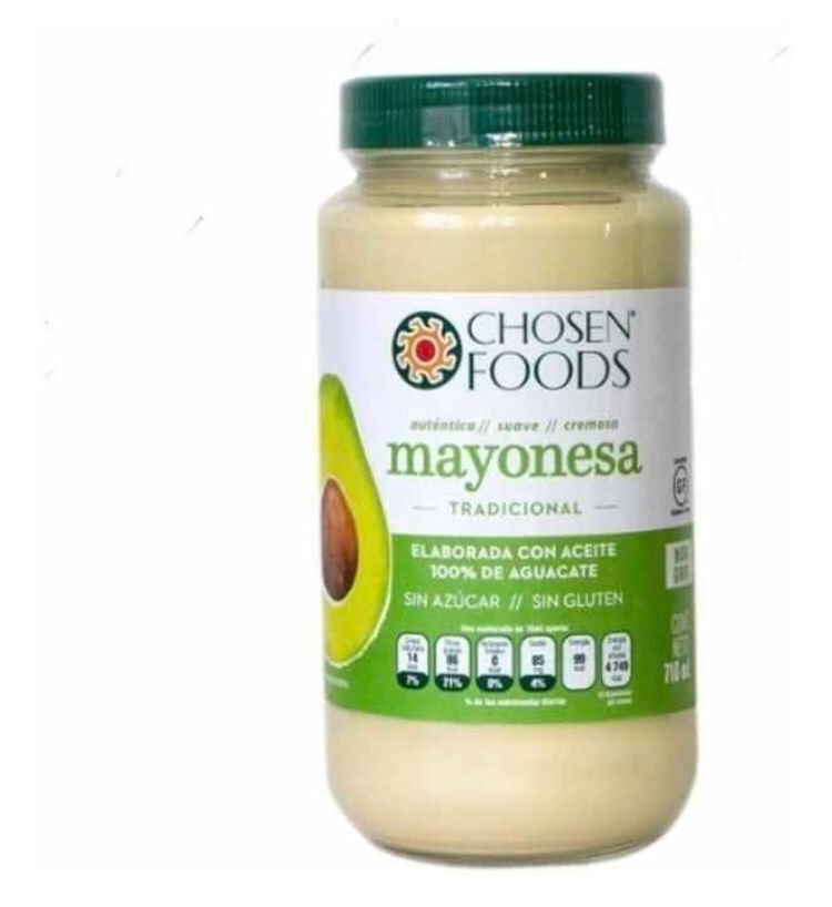 Chosen Foods, Mayonesa De Aguacate 710ml, Sin Gluten