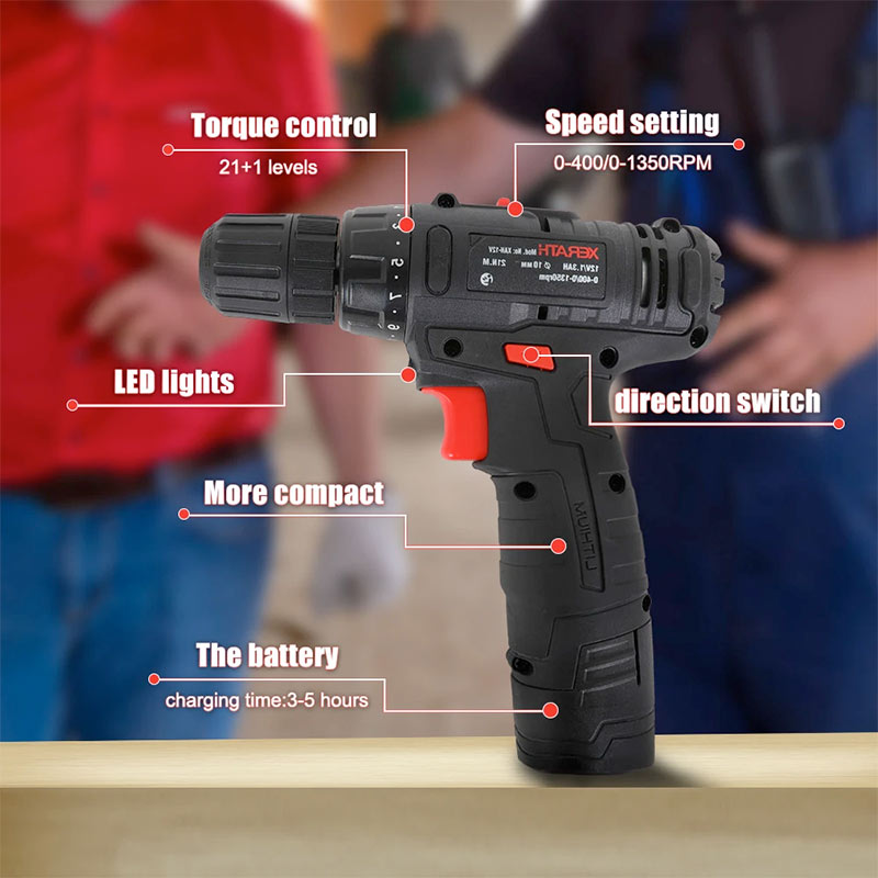 Taladro Destornillador Inalambrico 50 Piezas