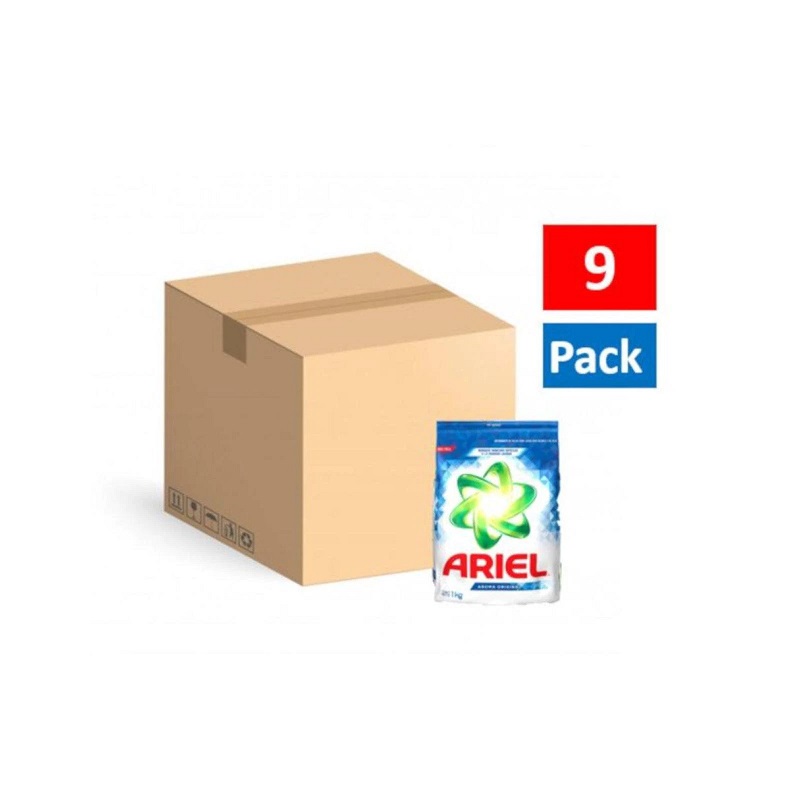Caja Jabón Ariel 9 Bolsas De 1kg Oferta entrega inmediata