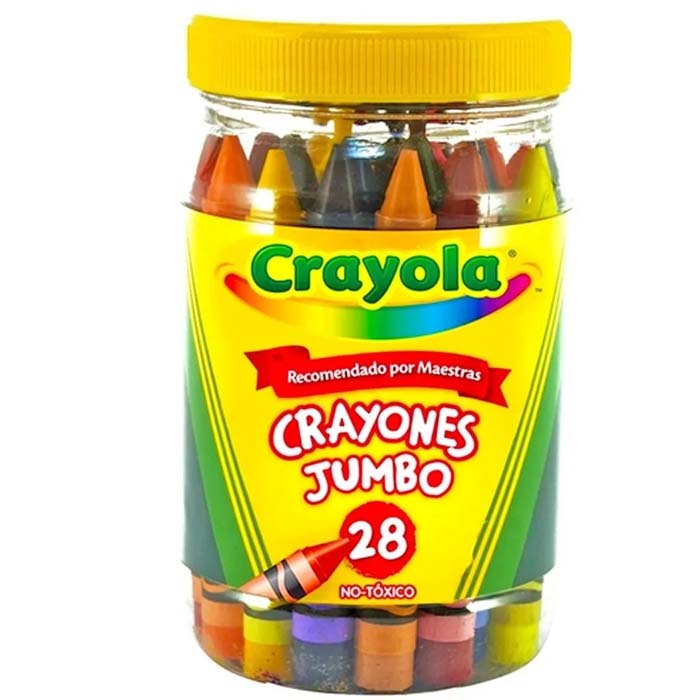 Bote De 28 Crayones  Jumbo Colores Tonos Frasco Crayola