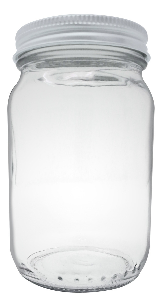 Frasco De Vidrio 235 Ml 8 Oz 24 Pz tapa blanca