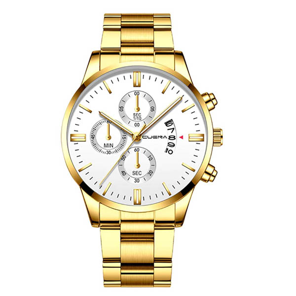 Reloj Cuena Hombre, Eslabones Metálicos, Ajustable, Broche de Presión 