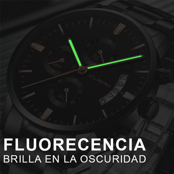 Reloj Cuena Hombre, Eslabones Metálicos, Ajustable, Broche de Presión 