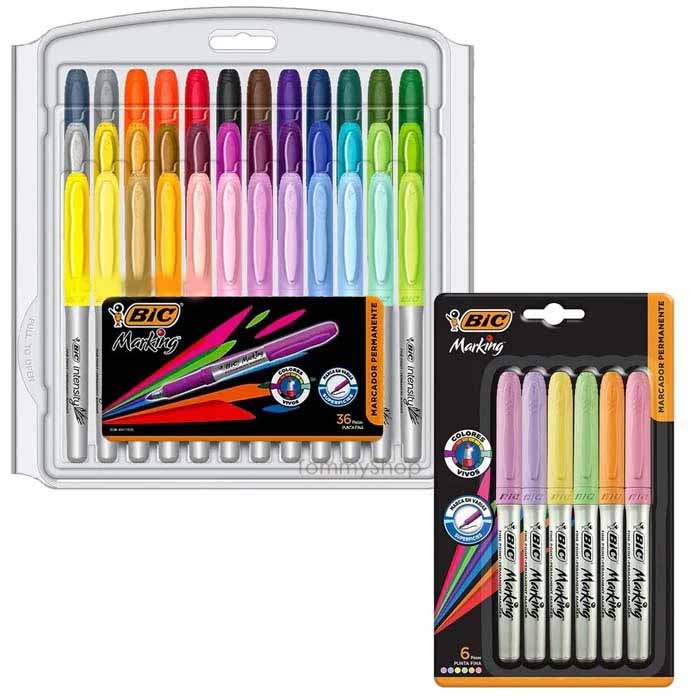 42 Plumones Permanentes Marcadores Con Pastel Bic Marking