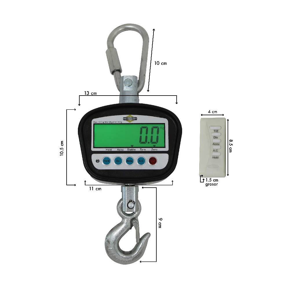 Bascula Digital Colgante 500 Kg Comercial / Industrial