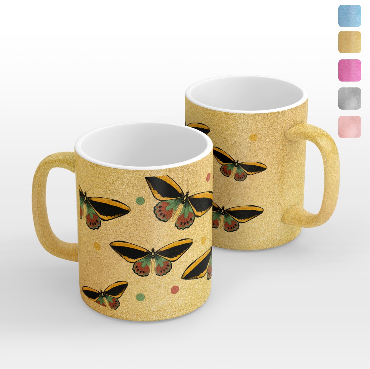 TAZA PERSONALIZADA MARIPOSAS MODELO GLITTER