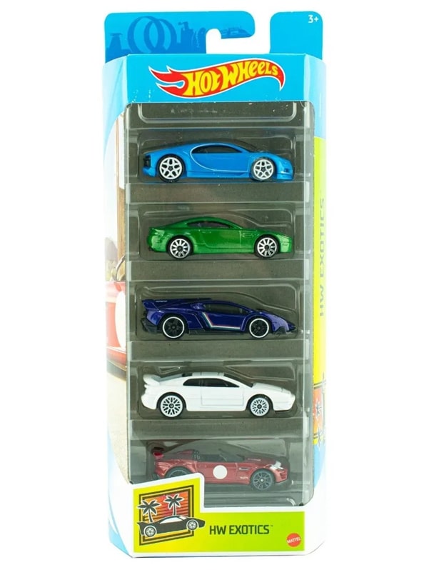Hot Wheels Pack 5 Automoviles Mattel