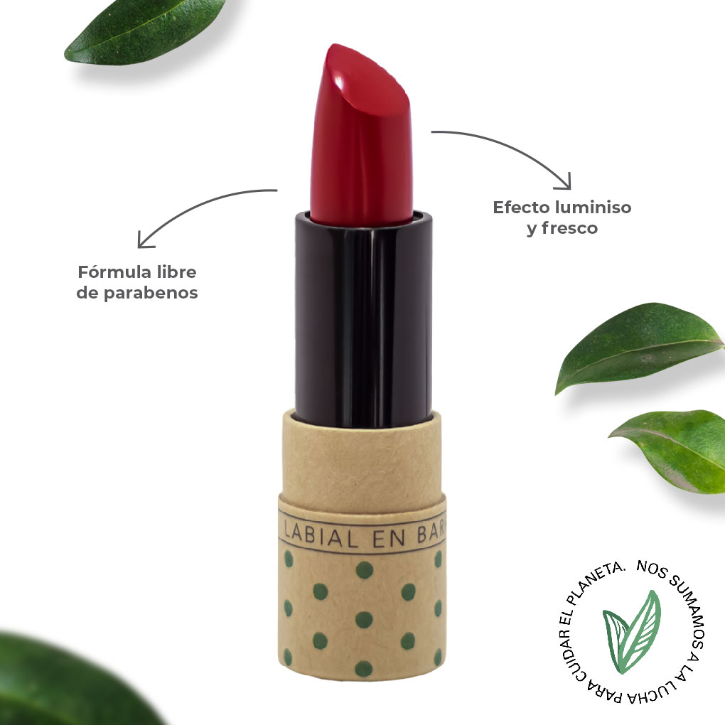 Labial Cremoso para Labios Olé! Naturals, Color Rojo