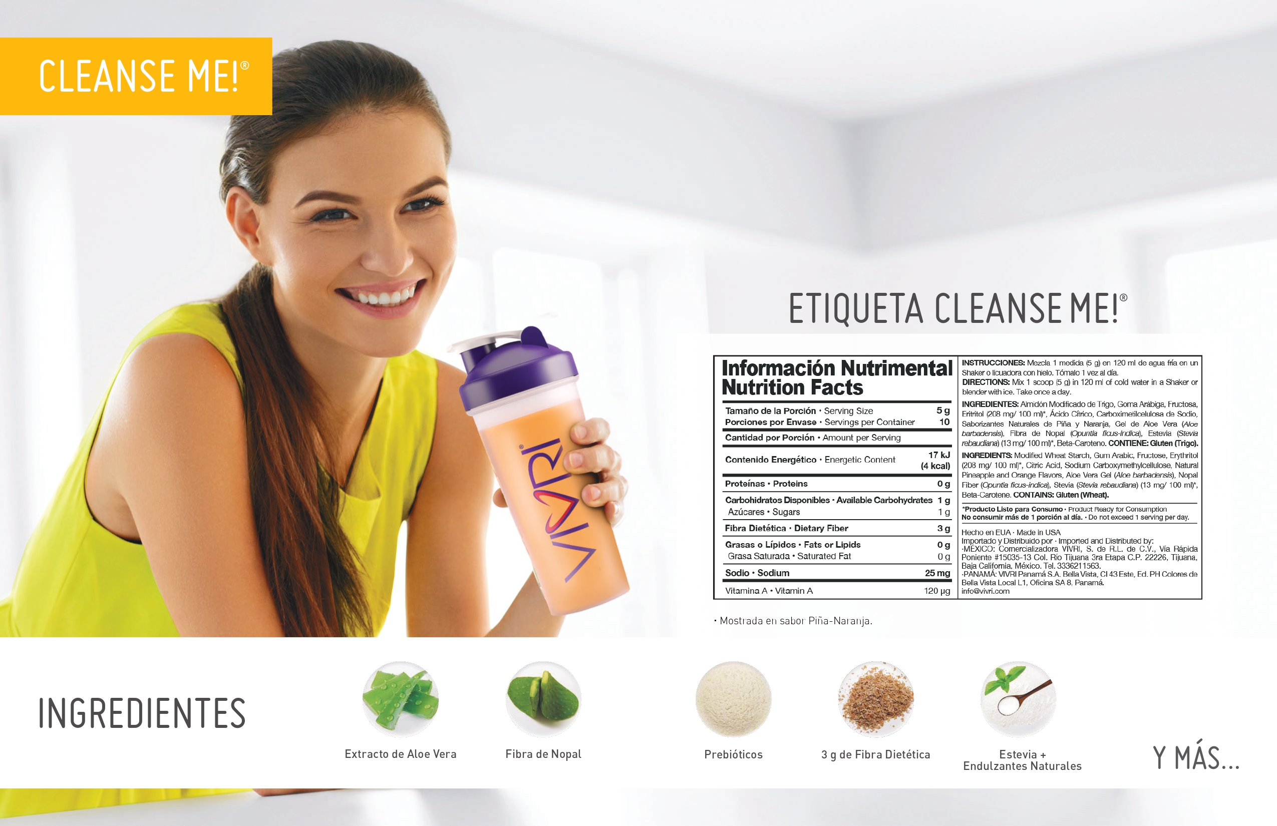 VIVRI Cleanse Me sabor Piña-Naranja 30 porciones