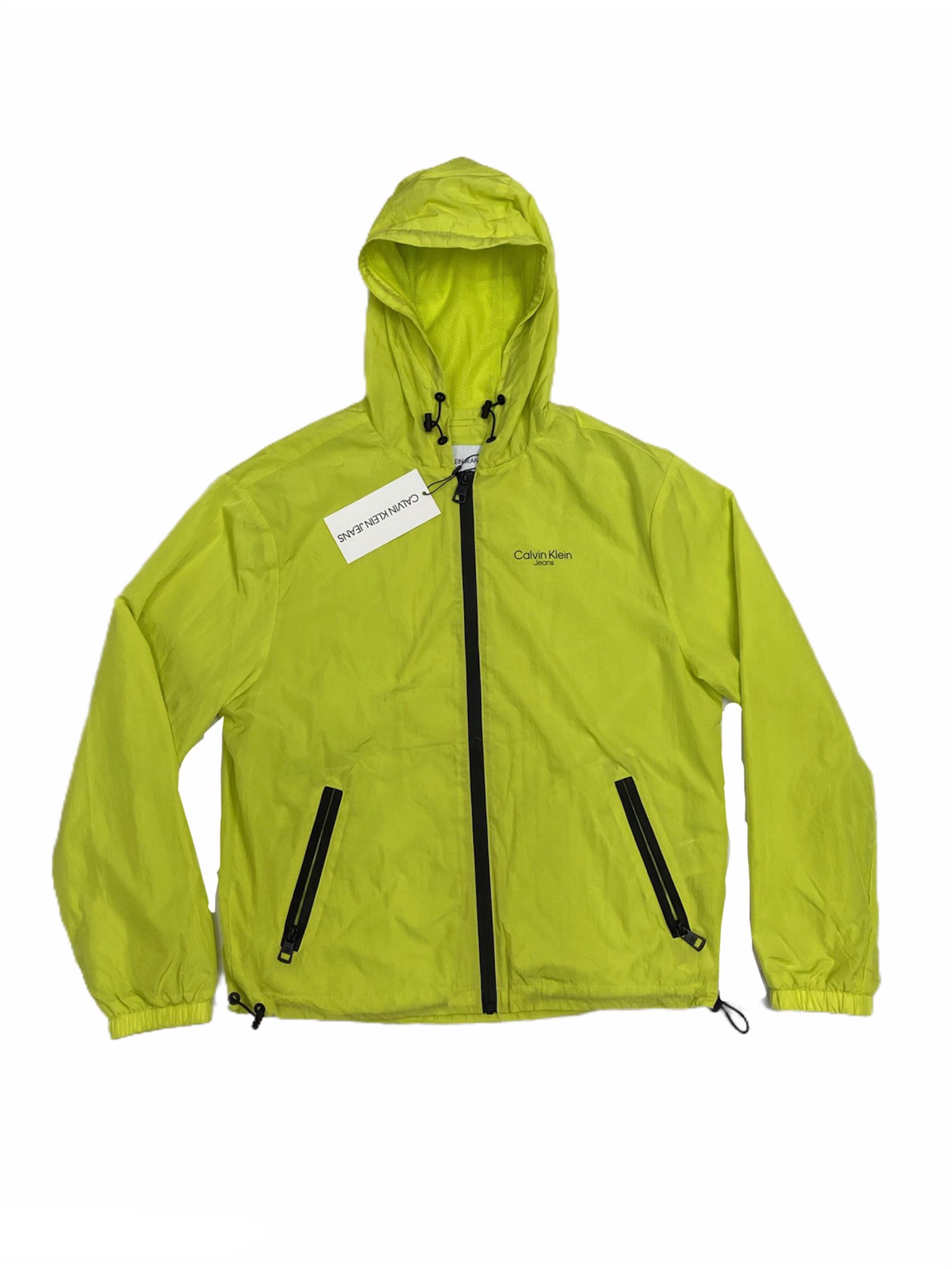 Chamarra Calvin Klein Rompevientos Color Amarillo Fosforescente Unisex 