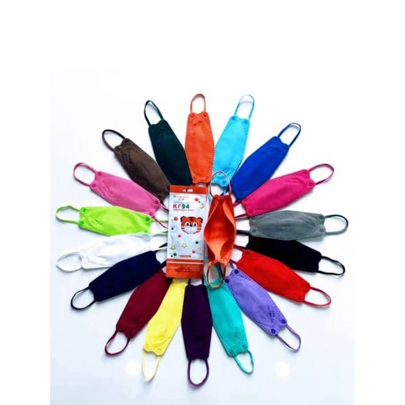 KF94 Cubrebocas mascarilla  Infantil de colores lisos (varios) 10 pz