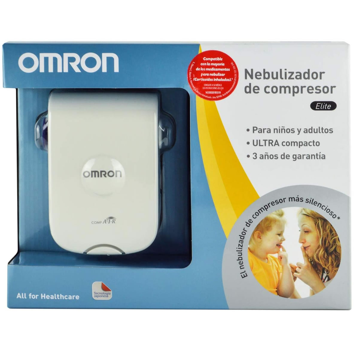 Nebulizador de Compresor Niños y Adultos Omron NE- C803 CST - Blanco