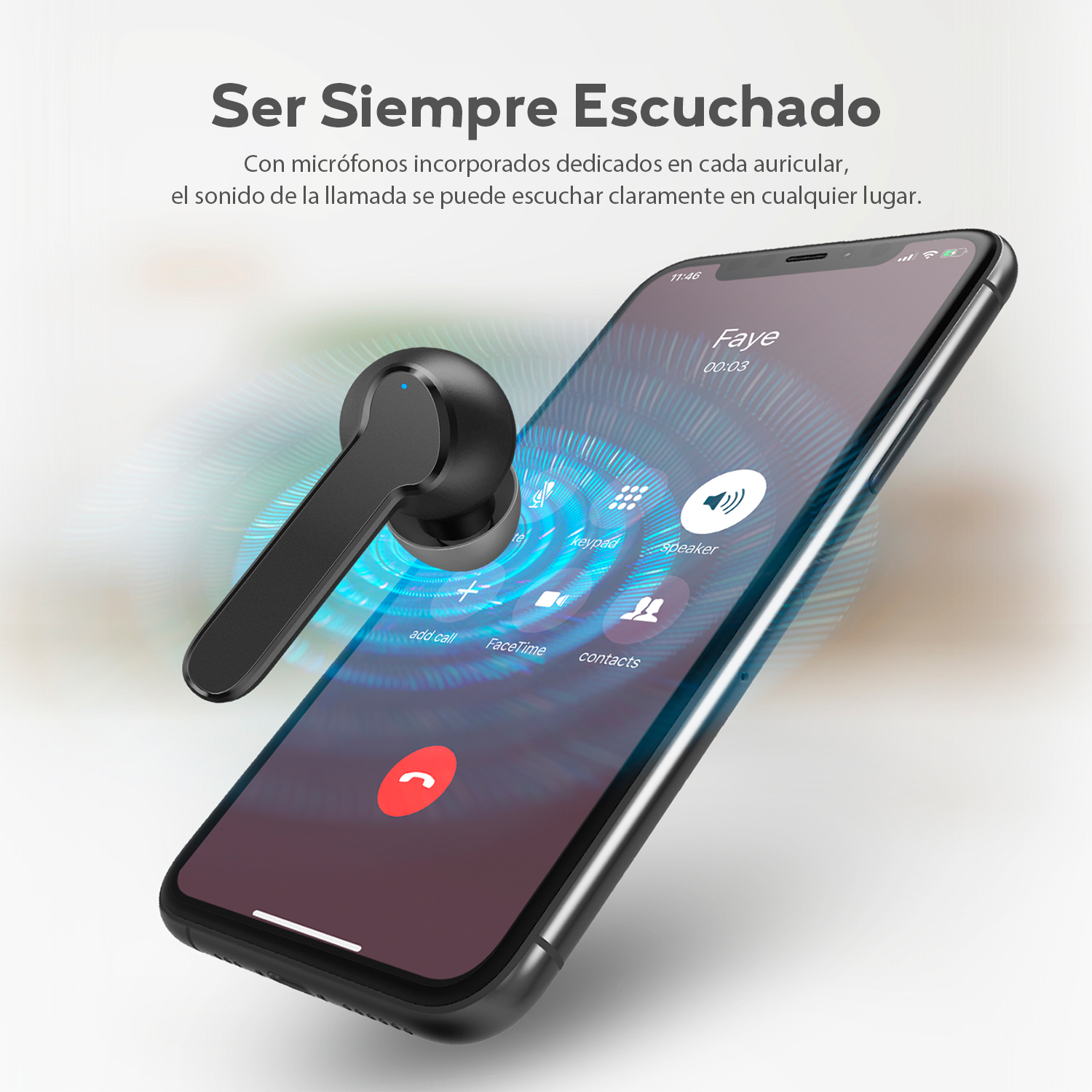 Audifonos Bluetooth 5.0 inalambricos Negro MPOW Mbits TWS