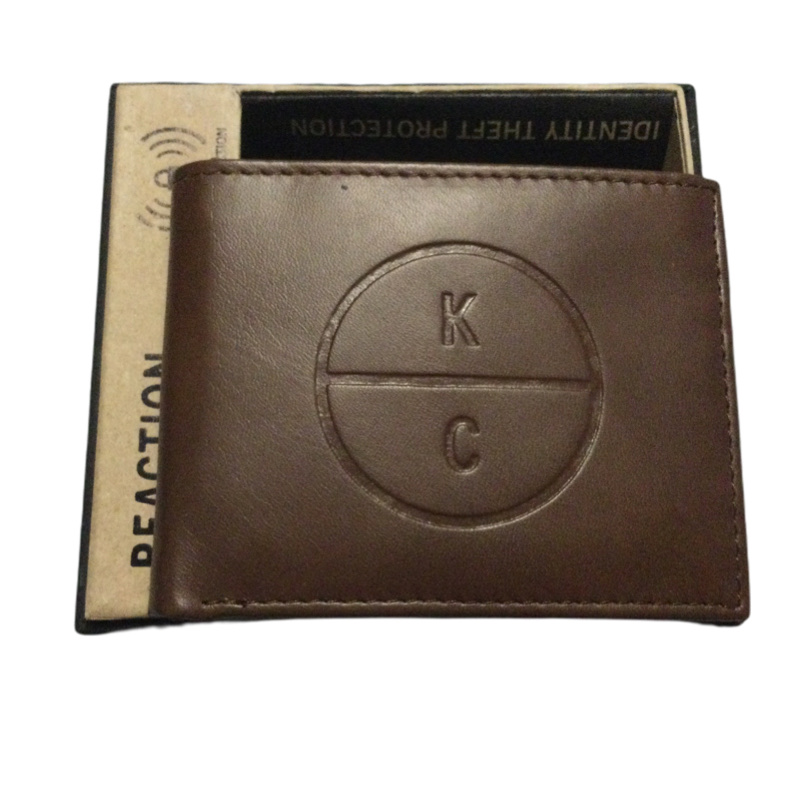 Cartera Kenneth Cole Marrón Caballero Elegante Logo Rfdi