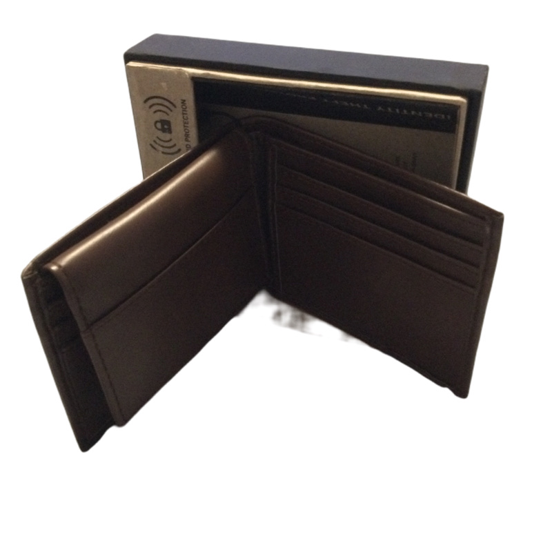 Cartera Kenneth Cole Marrón Caballero Elegante Logo Rfdi