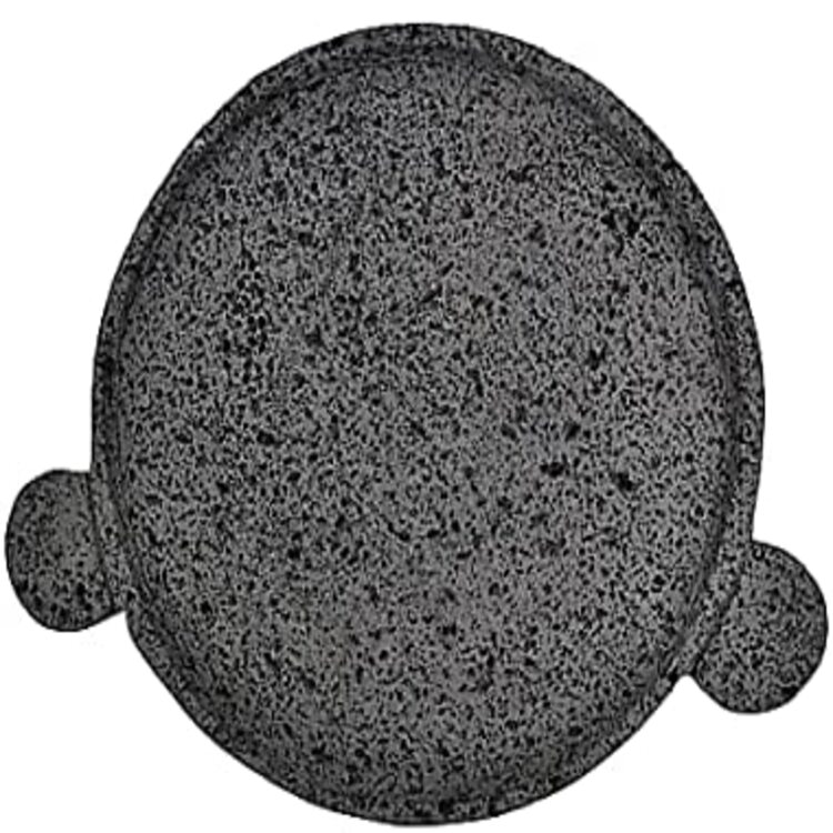 Piedra Volcánica Para Pizza Con Agarradera, Comal De Piedra Volcánica Para Fuego Directo, Horno O Asador, Con Borde y Mangos (32 cm)