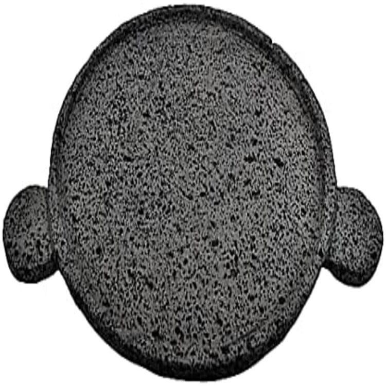 Piedra Volcánica Para Pizza Con Agarradera, Comal De Piedra Volcánica Para Fuego Directo, Horno O Asador, Con Borde y Mangos (32 cm)