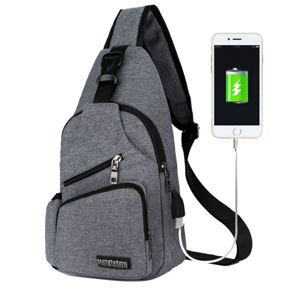 Zen Zen Mochila Para Hombre Mariconera Pechera Hombro Con Porta botella Puerto USB Y Cable Incluido Para Carga De Dispositivos