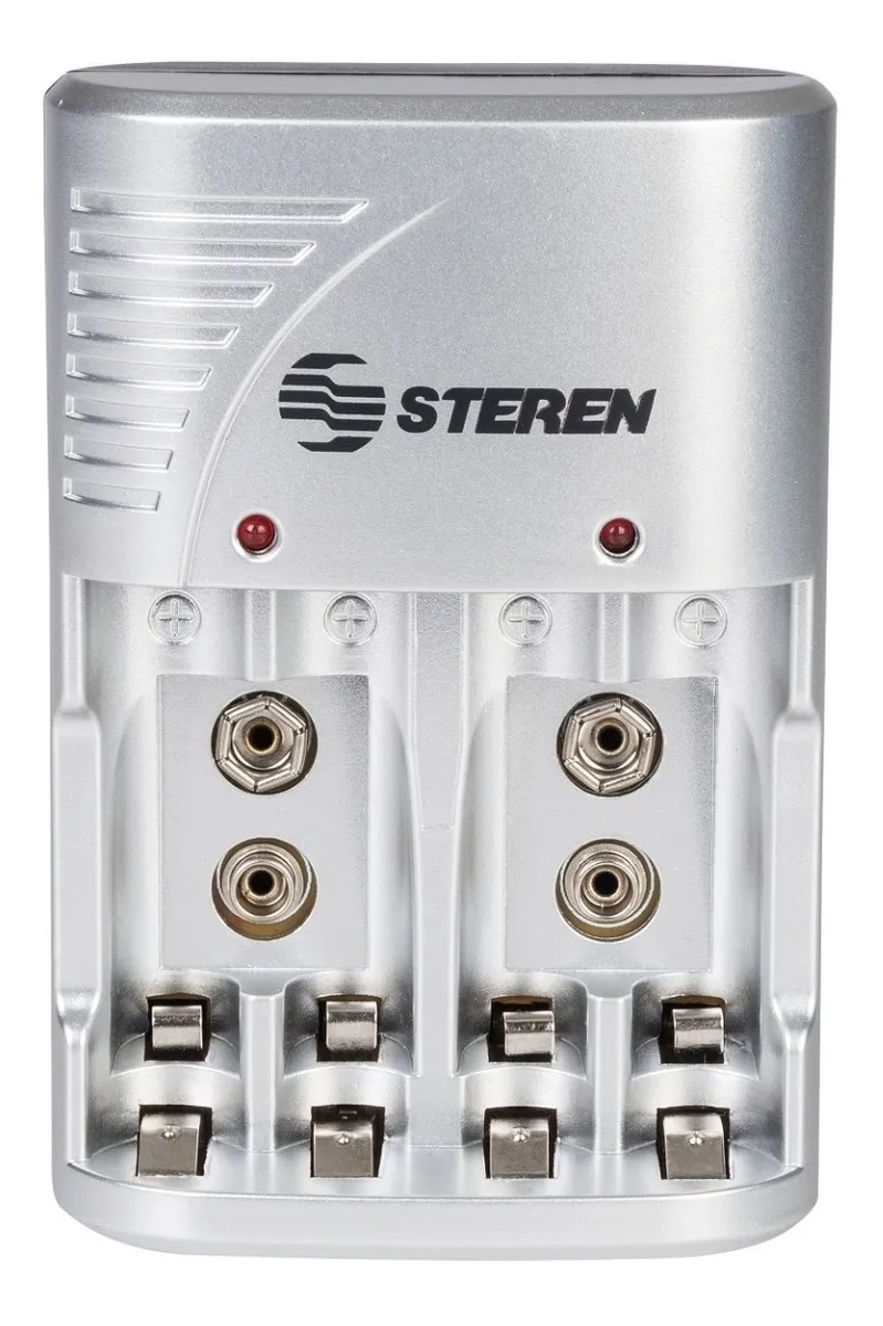 Cargador Con 4 Baterias Aa Steren Crg-020 Carga Aa/aaa/9v