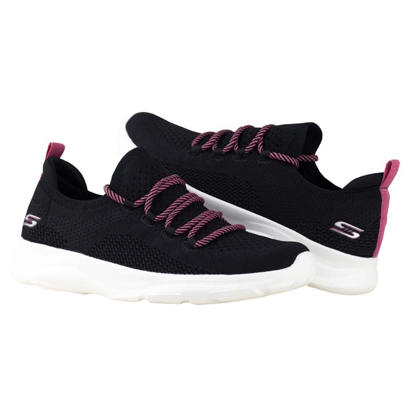 TENIS SKECHERS BOBS SPORT 117003 PARA DAMA NEGRO ROSA PLANTILLA MEMORY FOAM