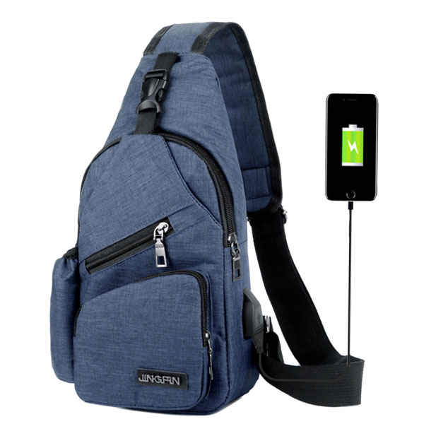 Zen Zen Mochila Para Hombre Mariconera Pechera Hombro Con Porta botella Puerto USB Y Cable Incluido Para Carga De Dispositivos