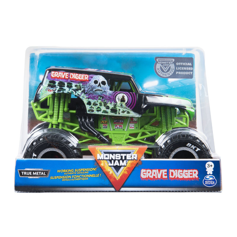 Grave Digger Monster Jam Spin Master Vehiculo con suspension real