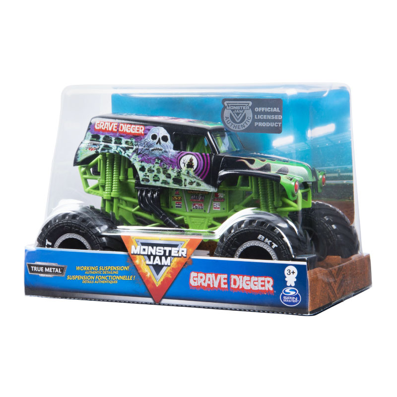 Grave Digger Monster Jam Spin Master Vehiculo con suspension real
