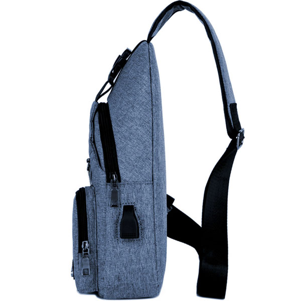 Zen Zen Mochila Para Hombre Mariconera Pechera Hombro Con Porta botella Puerto USB Y Cable Incluido Para Carga De Dispositivos