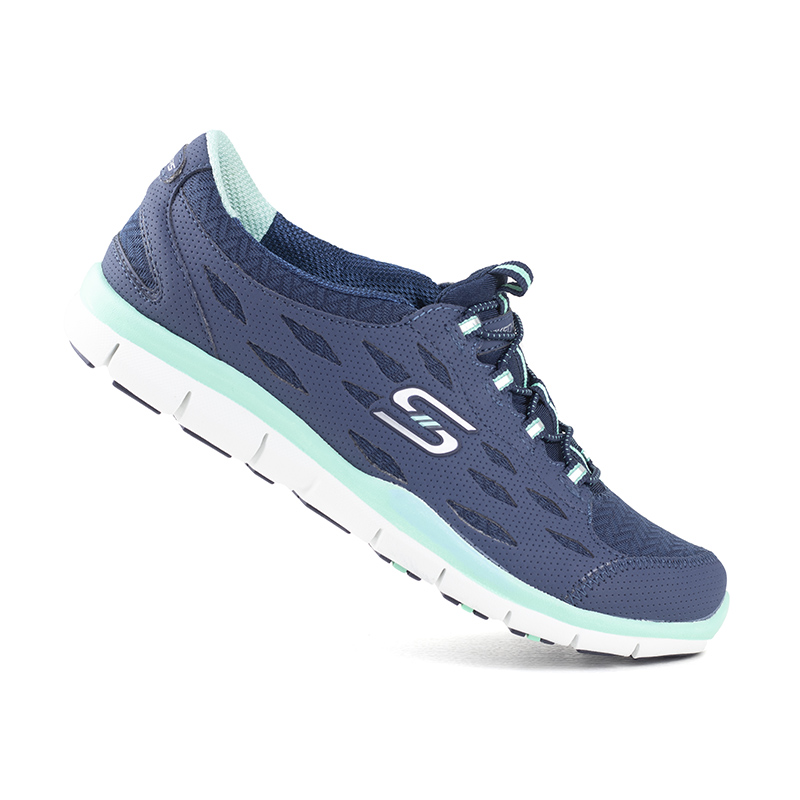 TENIS SKECHERS FULL CIRCLE PARA DAMA MEMORY FOAM 22604 AZUL VERDE