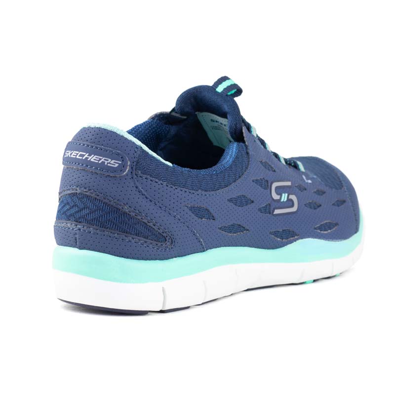 TENIS SKECHERS FULL CIRCLE PARA DAMA MEMORY FOAM 22604 AZUL VERDE ORIGINAL