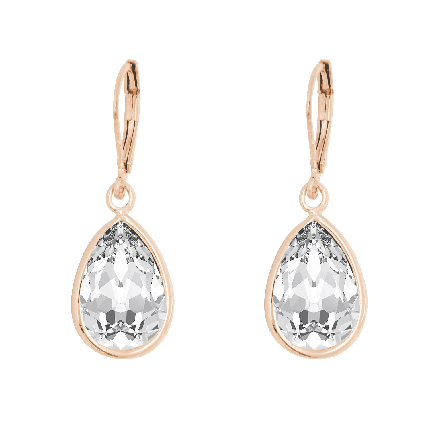 Arete para Mujer con Cristal Fino Europeo en forma de Gota, Bañado en Oro 14k, Arete Elegante y Brillante, Aretes de Mujer de Moda, Joyería para Mujer de Moda, Regalo especial
