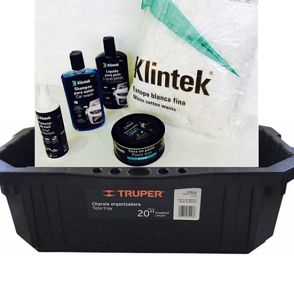 KIT CUIDADO LIMPIEZA AUTO  incluye 6  productos CERA -SHAMPOO-PARA PULIR-VINIL -ESTOPA 