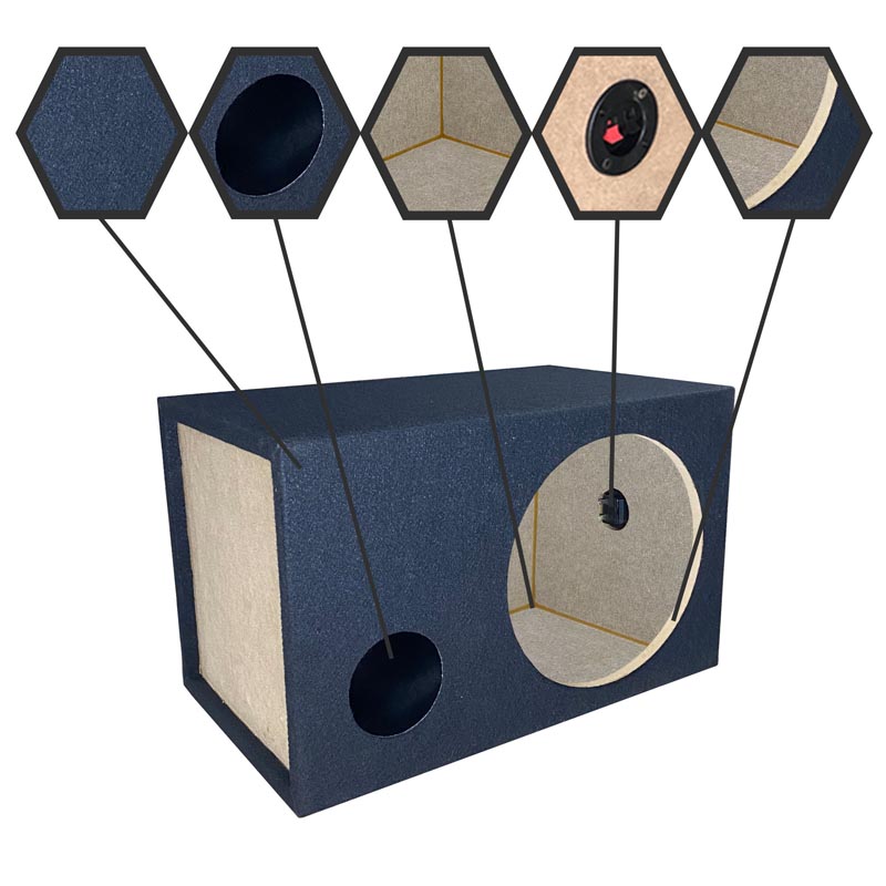 Cajón Subwoofer 12" Pulgadas Con Salida de Aire de Tubo