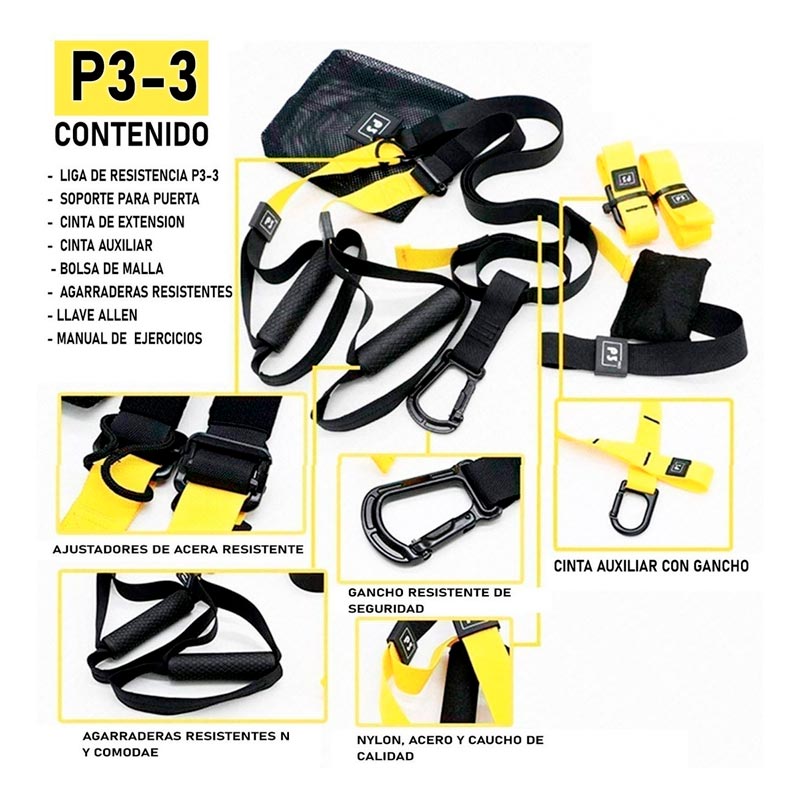 Sistema De Suspension P3pro Tipo-trx Bandas Ejercicio Ligas P3-PRO