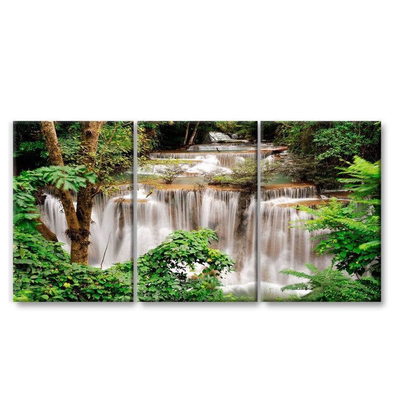 Cuadros Decorativos Cascada Entre Follaje de la Naturaleza MobileCity Set 3 piezas 40 x 60