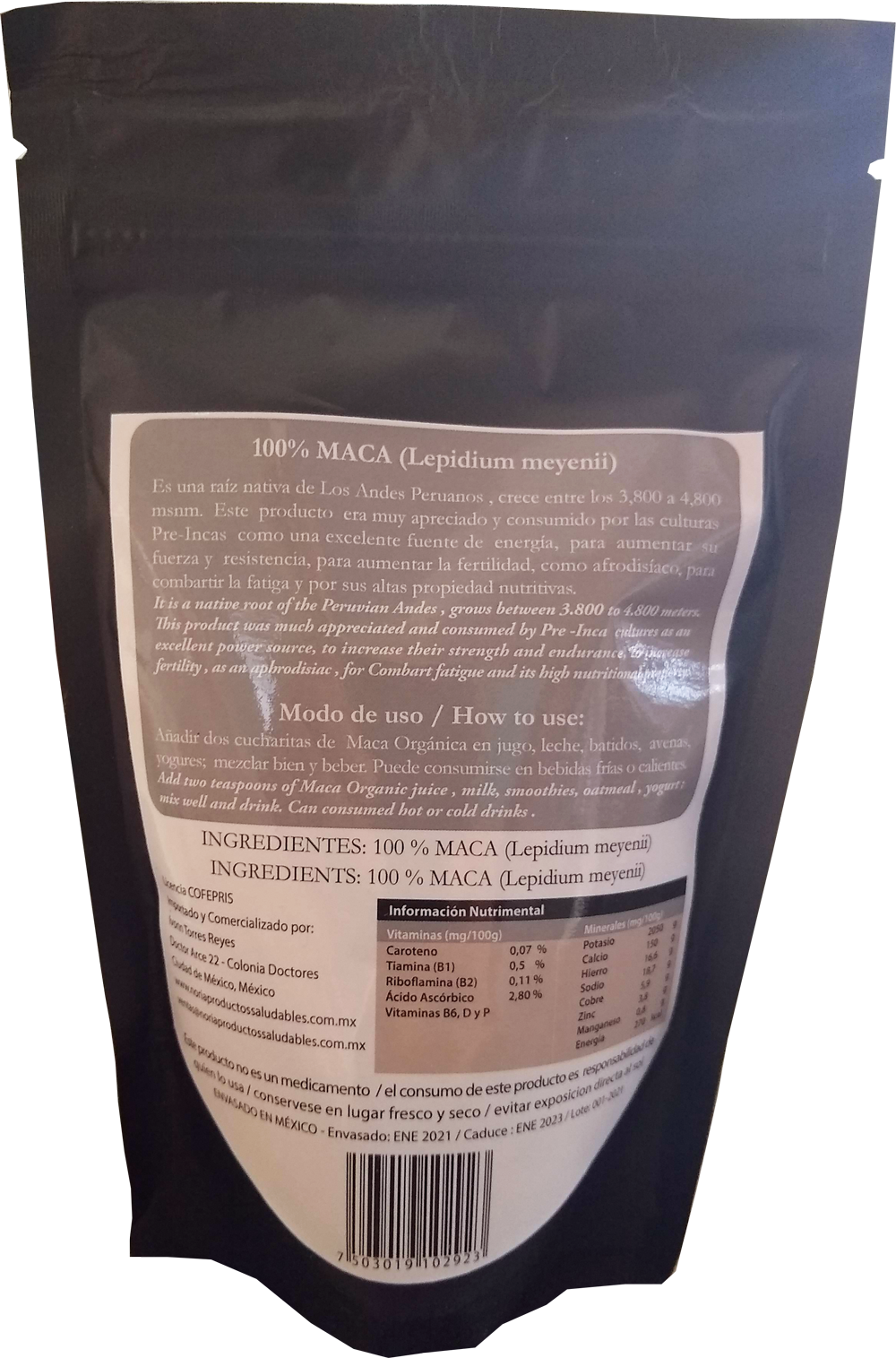 MACA NEGRA POLVO 100 g