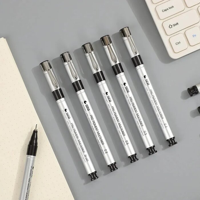 9 Estilógrafos Estilografos Recargables Recargable con diferentes tipos de punta grosor cada uno STA Anime Bocetos Manga Arquitectura