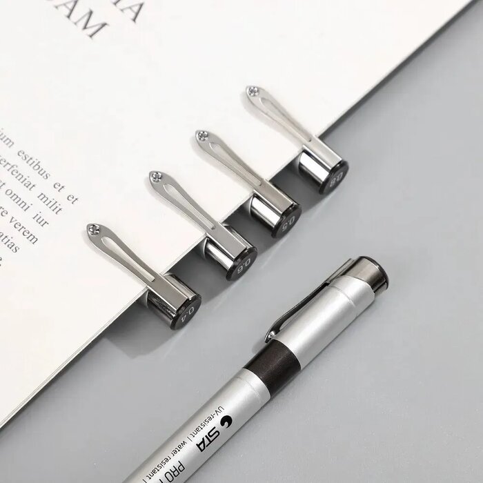 9 Estilógrafos Estilografos Recargables Recargable con diferentes tipos de punta grosor cada uno STA Anime Bocetos Manga Arquitectura