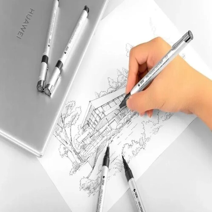 9 Estilógrafos Estilografos Recargables Recargable con diferentes tipos de punta grosor cada uno STA Anime Bocetos Manga Arquitectura