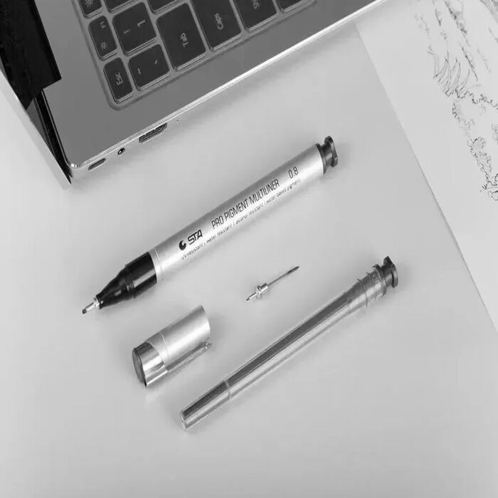 9 Estilógrafos Estilografos Recargables Recargable con diferentes tipos de punta grosor cada uno STA Anime Bocetos Manga Arquitectura