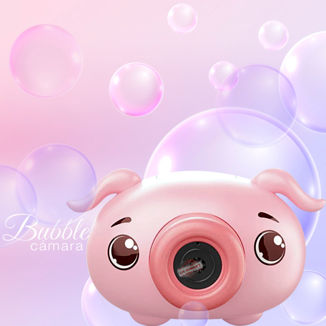 Maquina De Burbujas Automatica Cerdito Forma De Camara X-015