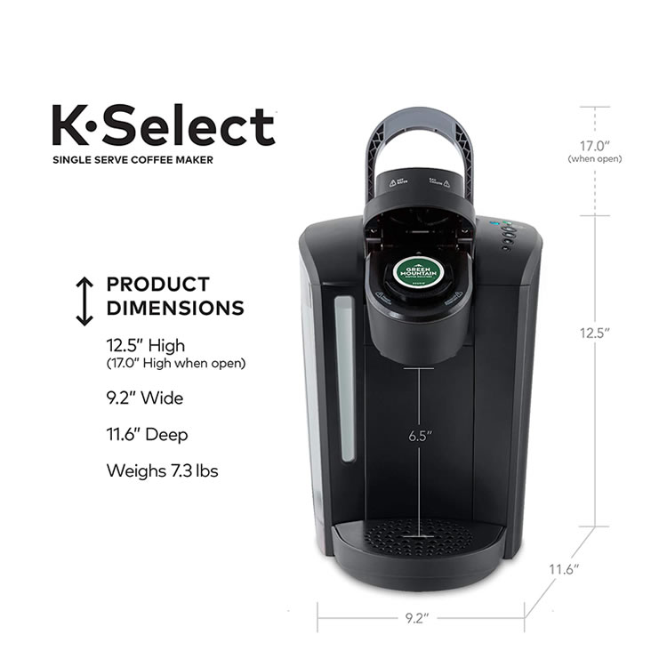 Cafetera Con Deposito Extraíble De 52oz Keurig K-SELECT K80 - Negro