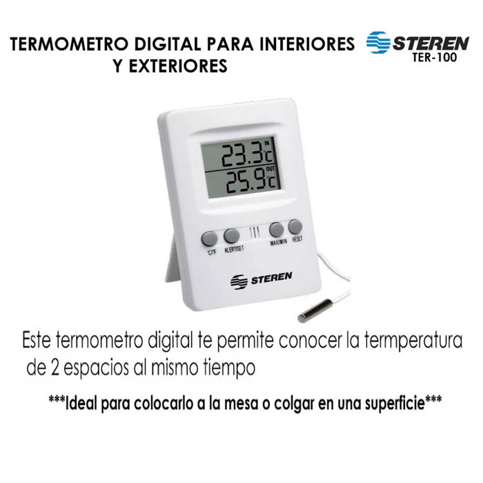 Termómetro digital para interior/exterior Steren Tienda