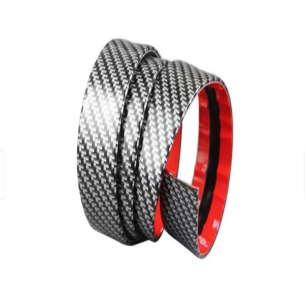 Cinta Antiderrapante Auto Apariencia Fibra Carbón 2 Piezas