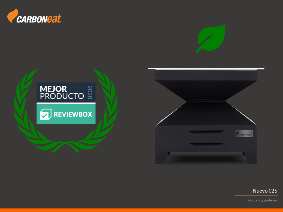 CARBONeat Nuevo C25+ Asador de carbón portátil con parrilla de acero inoxidable para centro de mesa ENCIENDE SIN SOPLAR. Cómo lo viste en Shark Tank México