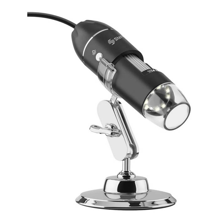Microscopio Digital P/ Pc Usb 1000x Aumentos Luz Led Y Base Steren
