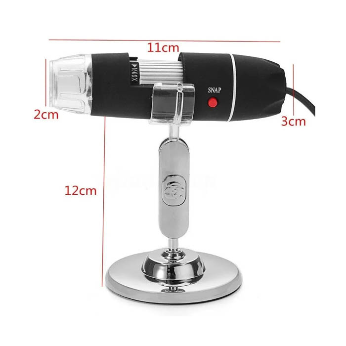 Microscopio Digital P/ Pc Usb 1000x Aumentos Luz Led Y Base Steren