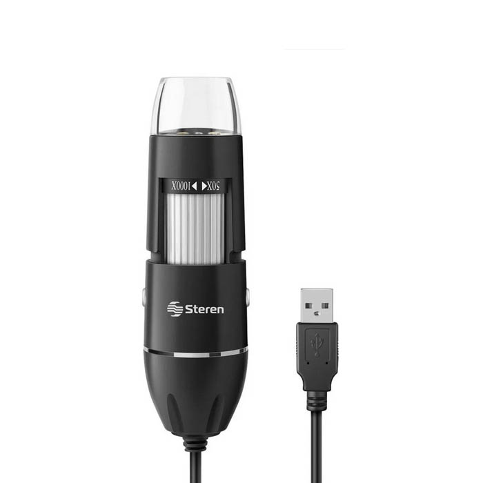Microscopio Digital P/ Pc Usb 1000x Aumentos Luz Led Y Base Steren