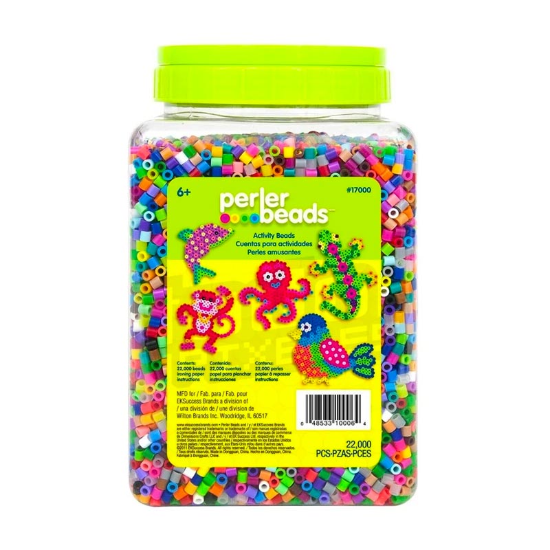 Perler - Cubeta 22,000 Beads (Mix 30 colores) + Papel Térmico